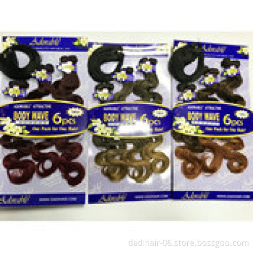 Wholesale Cheap Body Wave 6Pcs Synthetic Hair 10" to 14" / 16" to 20" in a pack